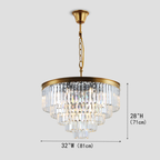 1920s Olion Multi-Tier Clear/Smoke Crystal Round Chandelier