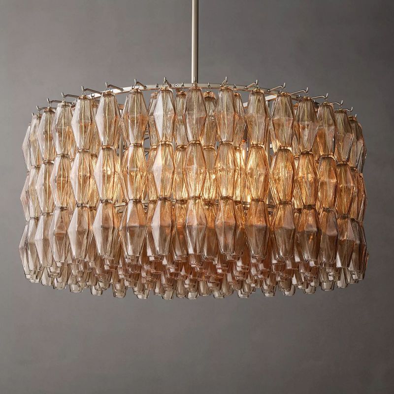 Chara Smoke Glass Round Chandelier 37" - thebelacan