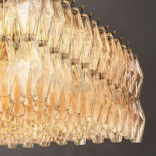 Chiara Clear Glass Rectangular Chandelier 74" For Living Room