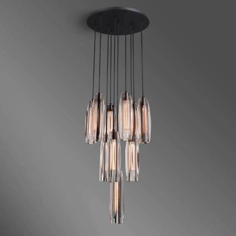 Chartier Crystal 10-Light Round Chandelier - kimoylights