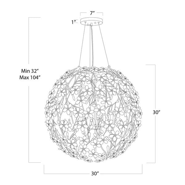 Cherishl 8 Lights Spherical Chandelier 30"D - kimoylights
