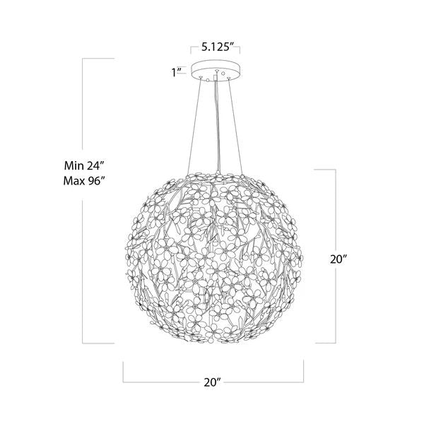 Cherishl 6 Lights Spherical Chandelier 20"D - kimoylights