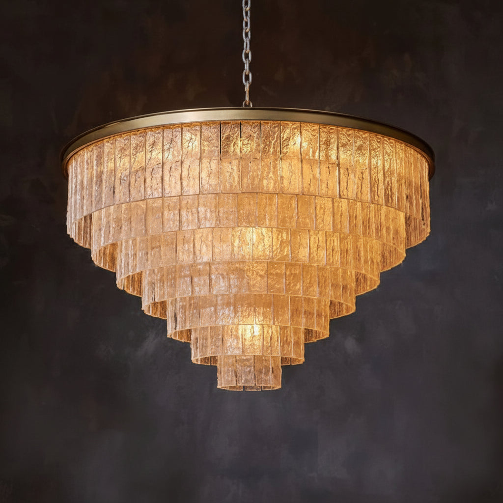 Claira Glass Round Multi-layer Chandelier - Kimoylights