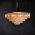 Claira Glass Square Multi-layer Chandelier - kimoyights