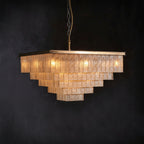Claira Glass Square Multi-layer Chandelier - kimoyights