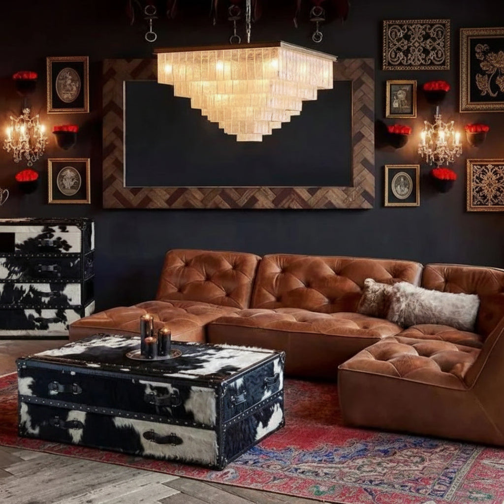 Claira Glass Square Multi-layer Chandelier - kimoylights