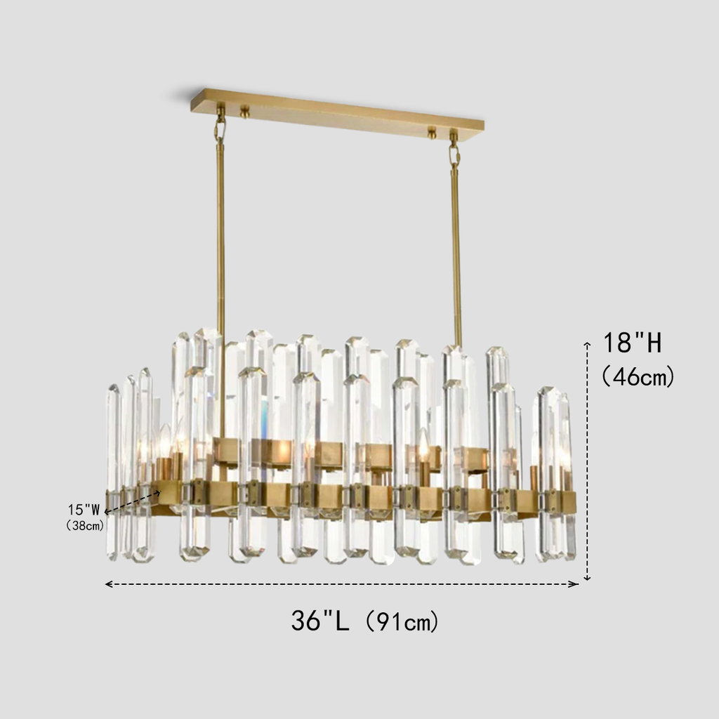 Brous Crystal Linear Chandelier