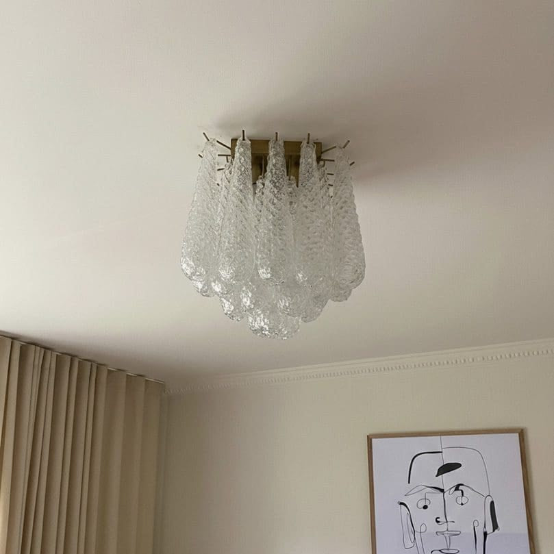 Murano Ceiling lamp 32 Drops Transparent