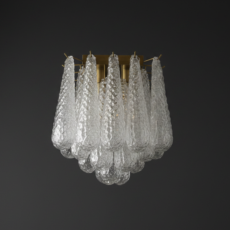 Murano Ceiling lamp 32 Drops Transparent