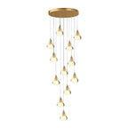 Creative Crystal Shade Three Step Dimming Nordic Staircase Chandelier
