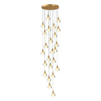 Creative Crystal Shade Three Step Dimming Nordic Staircase Chandelier