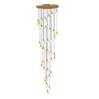 Creative Crystal Shade Three Step Dimming Nordic Staircase Chandelier