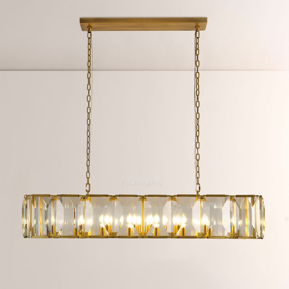 Kiko Crystal Rectangular Chandelier 62"