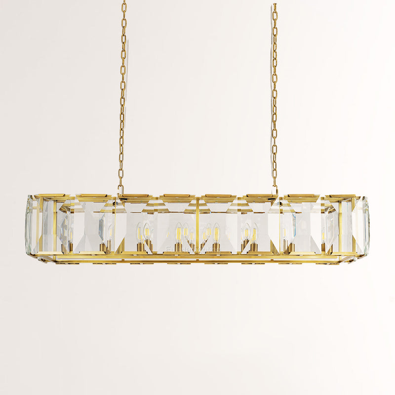 Kiko Crystal Rectangular Chandelier 62"