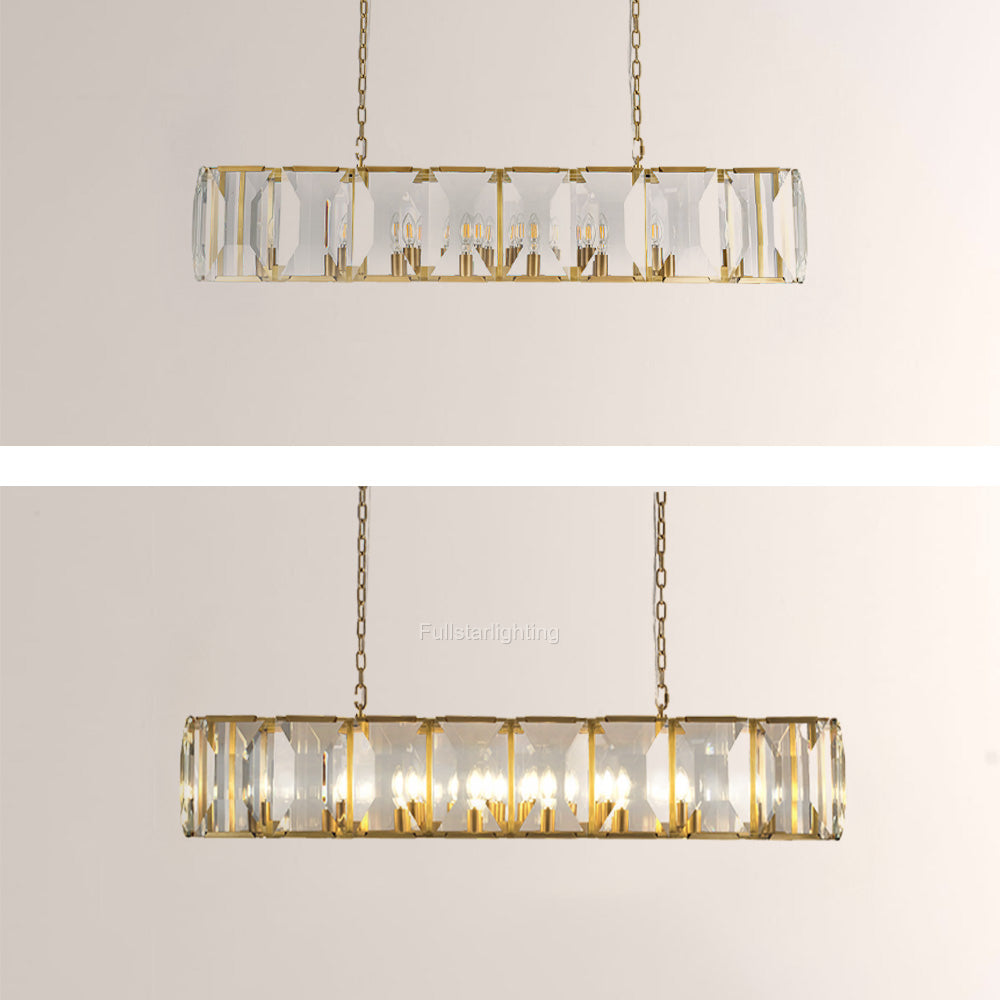 Kiko Crystal Rectangular Chandelier 62"