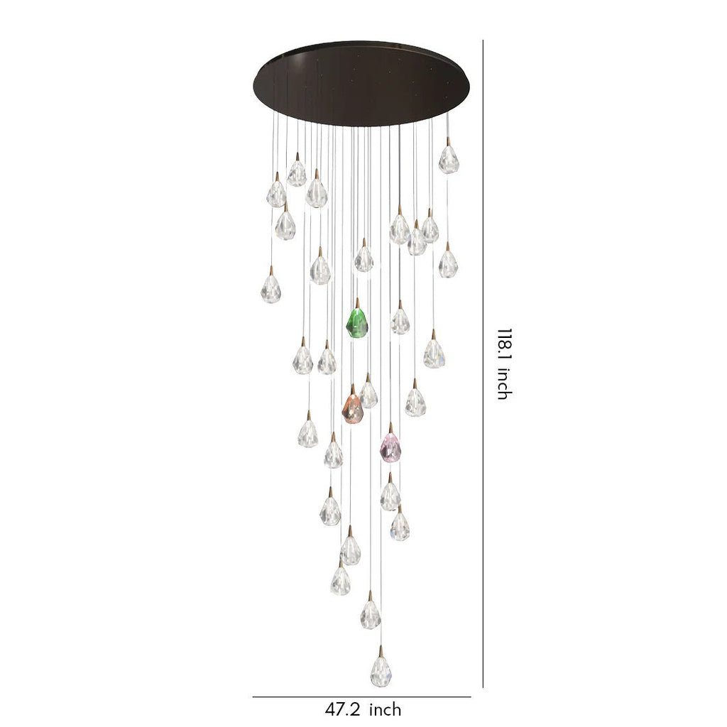 Crystal Chandelier for Staircase Luxury LED Ceiling Light