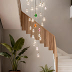Crystal Chandelier for Staircase Luxury LED Ceiling Light