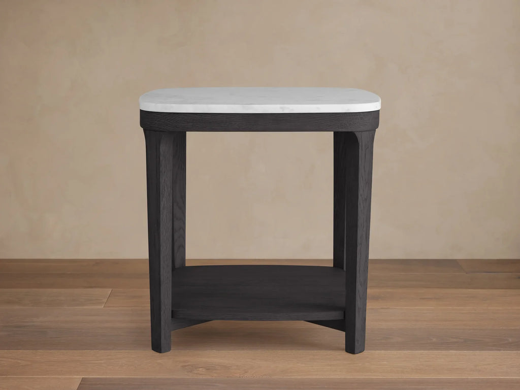Danny 18" End Table Oak with Marble Top Modern Living Furniture