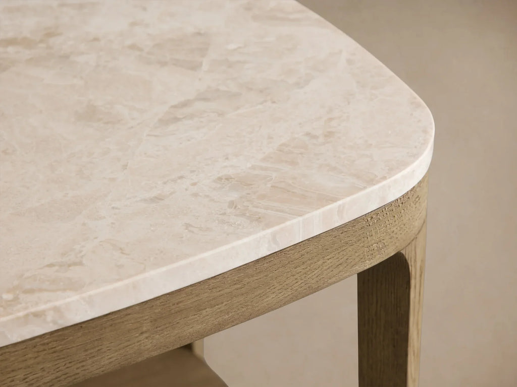 Danny 18" End Table Oak with Marble Top Modern Living Furniture