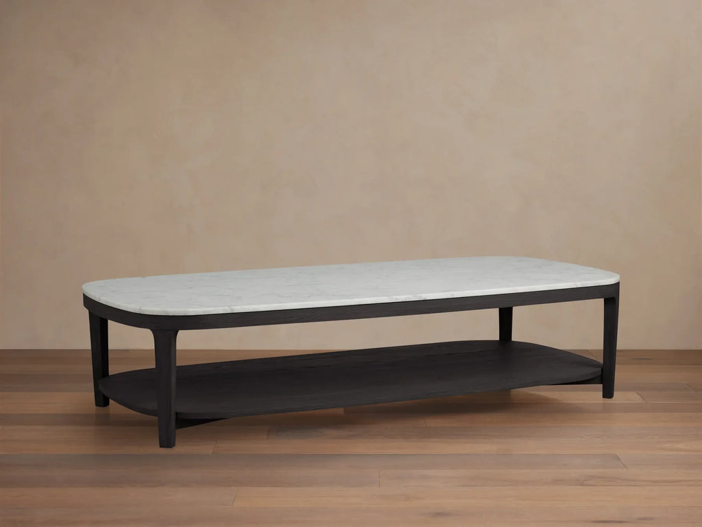 Danny Coffee Table Oak with Marble Top Modern Living Furniture