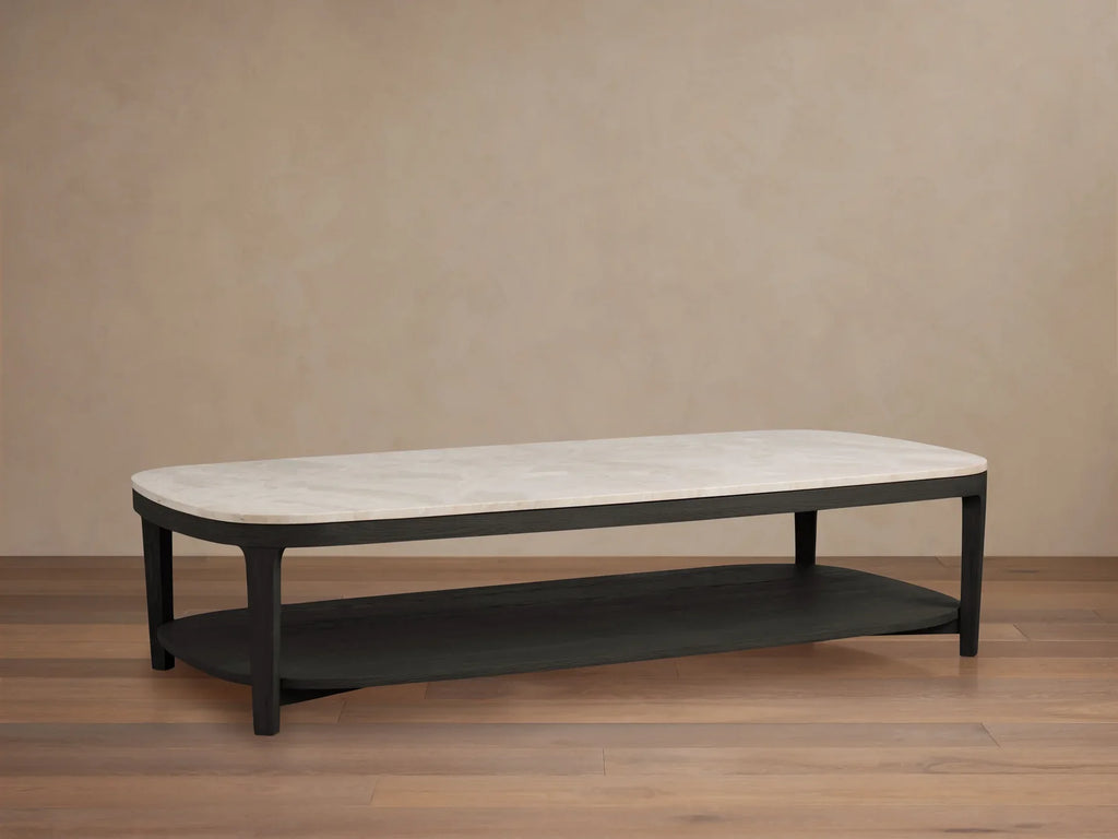 Danny Coffee Table Oak with Marble Top Modern Living Furniture