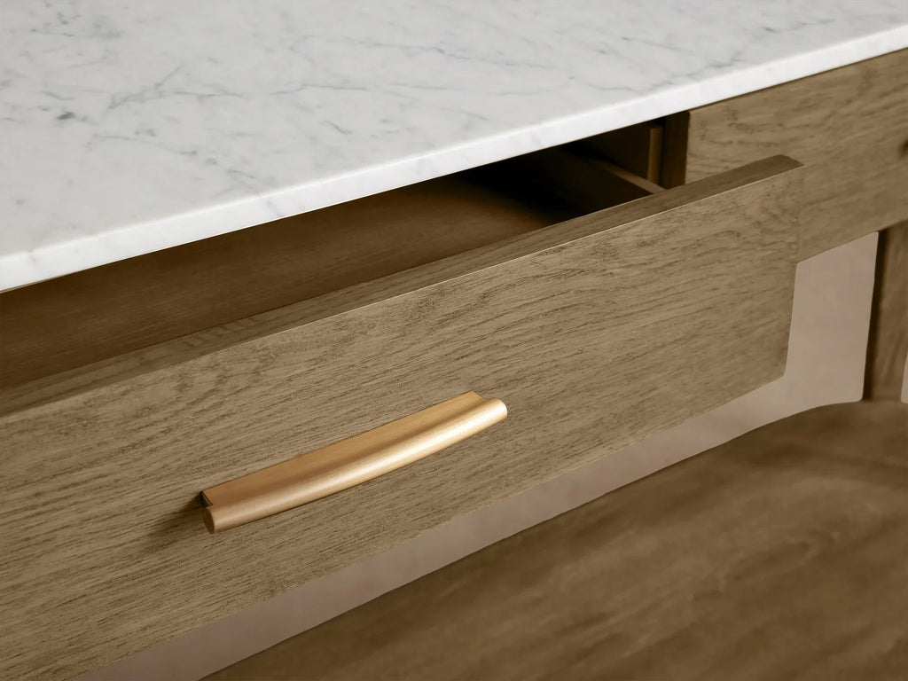 Danny Console Table Oak with Marble Top Rectangular Living Furniture