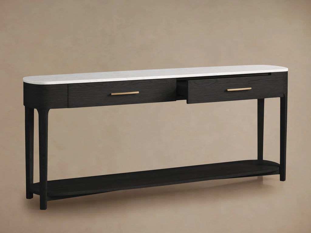Danny Console Table Oak with Marble Top Rectangular Living Furniture
