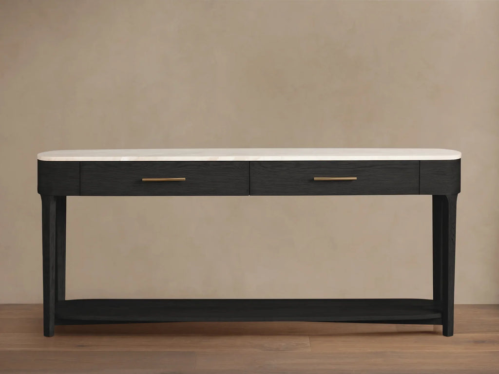 Danny Console Table Oak with Marble Top Rectangular Living Furniture