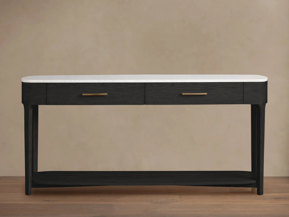Danny Console Table Oak with Marble Top Rectangular Living Furniture