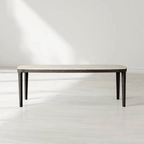Danny Rectangular Marble Top Dining Table with Oak Wood Base
