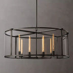 Deckman Glass Lantern Modern Round Chandelier 44"