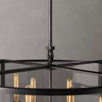 Deckman Glass Lantern Modern Round Chandelier 33"