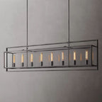 Deckman Glass Lantern Rectangular Chandelier 72"