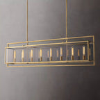 Deckman Glass Lantern Rectangular Chandelier 72"