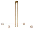 Demeart Mobile Linear Chandelier with Faceted Glass Shades