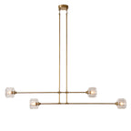 Demeart Mobile Linear Chandelier with Faceted Glass Shades