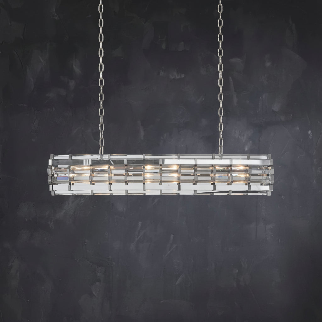 Dora Glass Linear Cylinder Chandelier 49″ 60″ 71″ - kimoyights