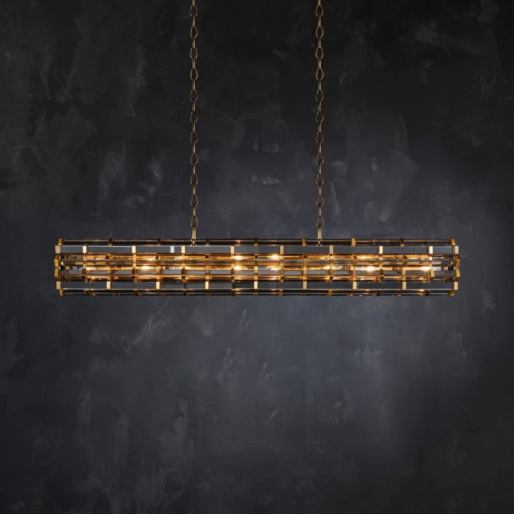 Dora Glass Linear Cylinder Chandelier 49″ 60″ 71″ - Kimoylights