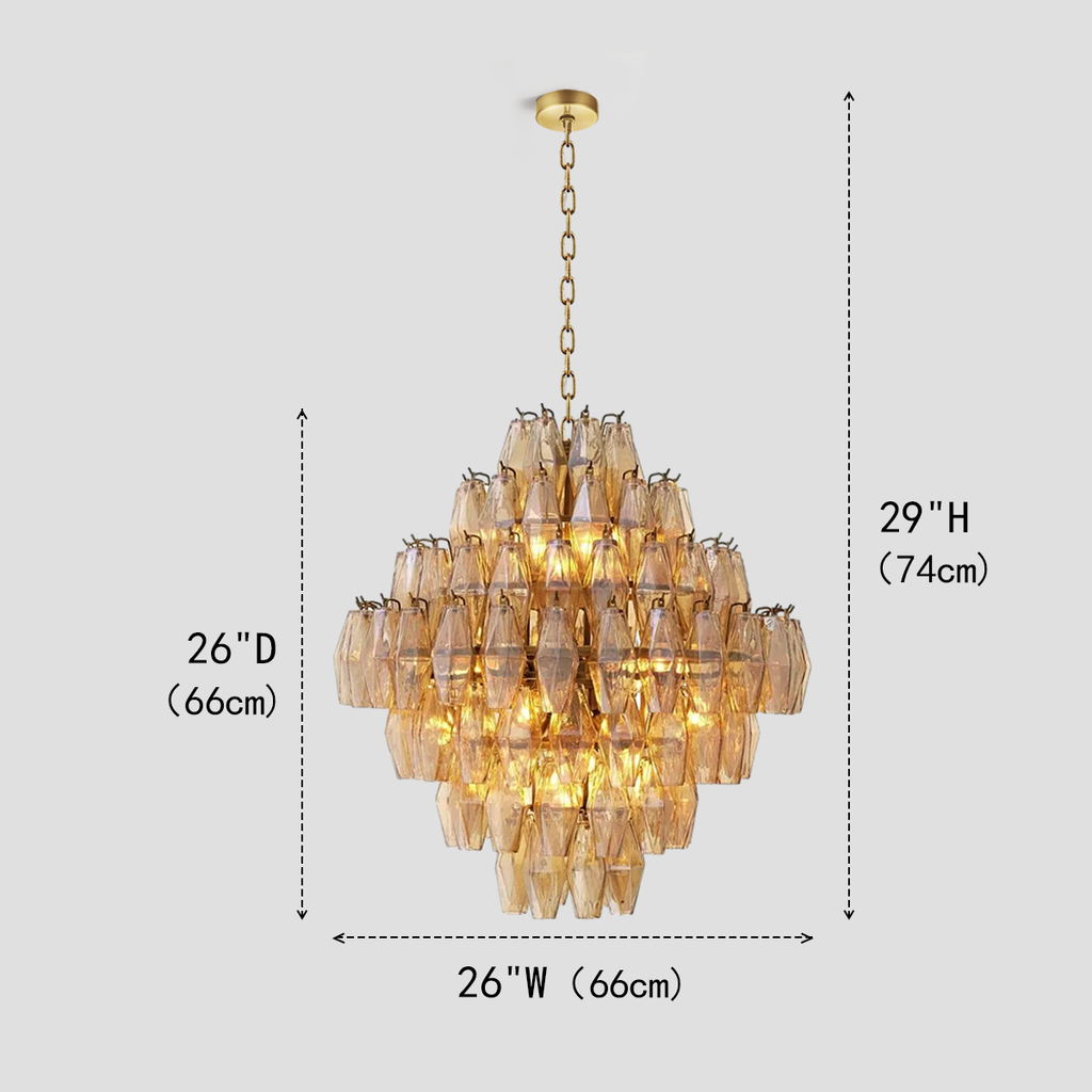 Merry Smoke Glass Large Chandelier