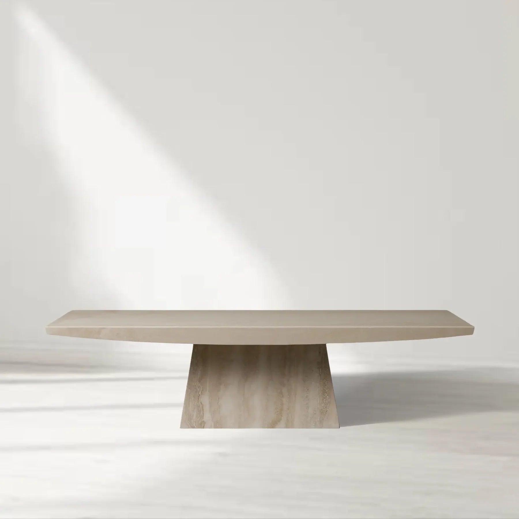 Elara Solid Travertine Pedestal Coffee Table