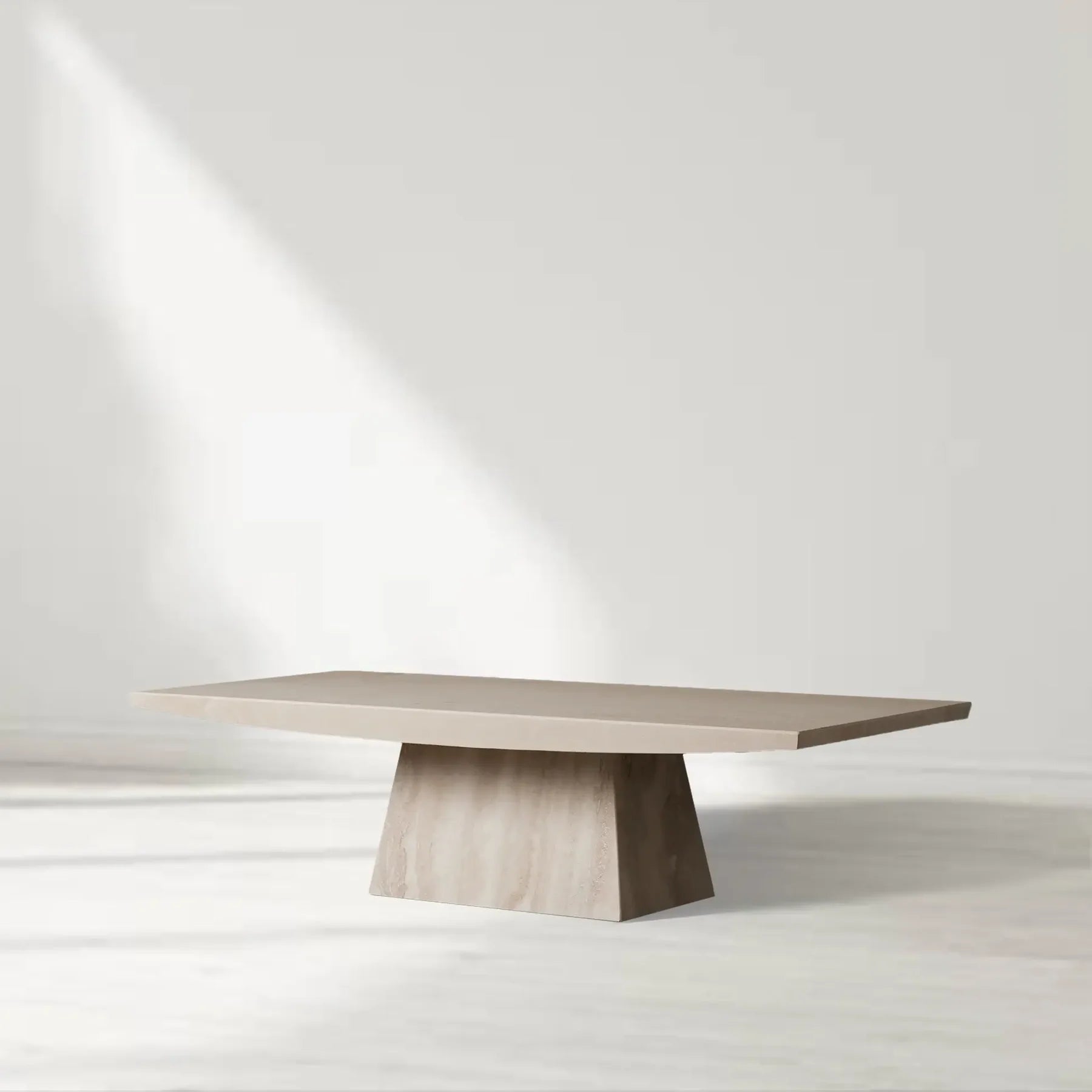 Elara Solid Travertine Pedestal Coffee Table