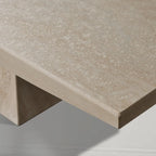 Elara Solid Travertine Pedestal Coffee Table