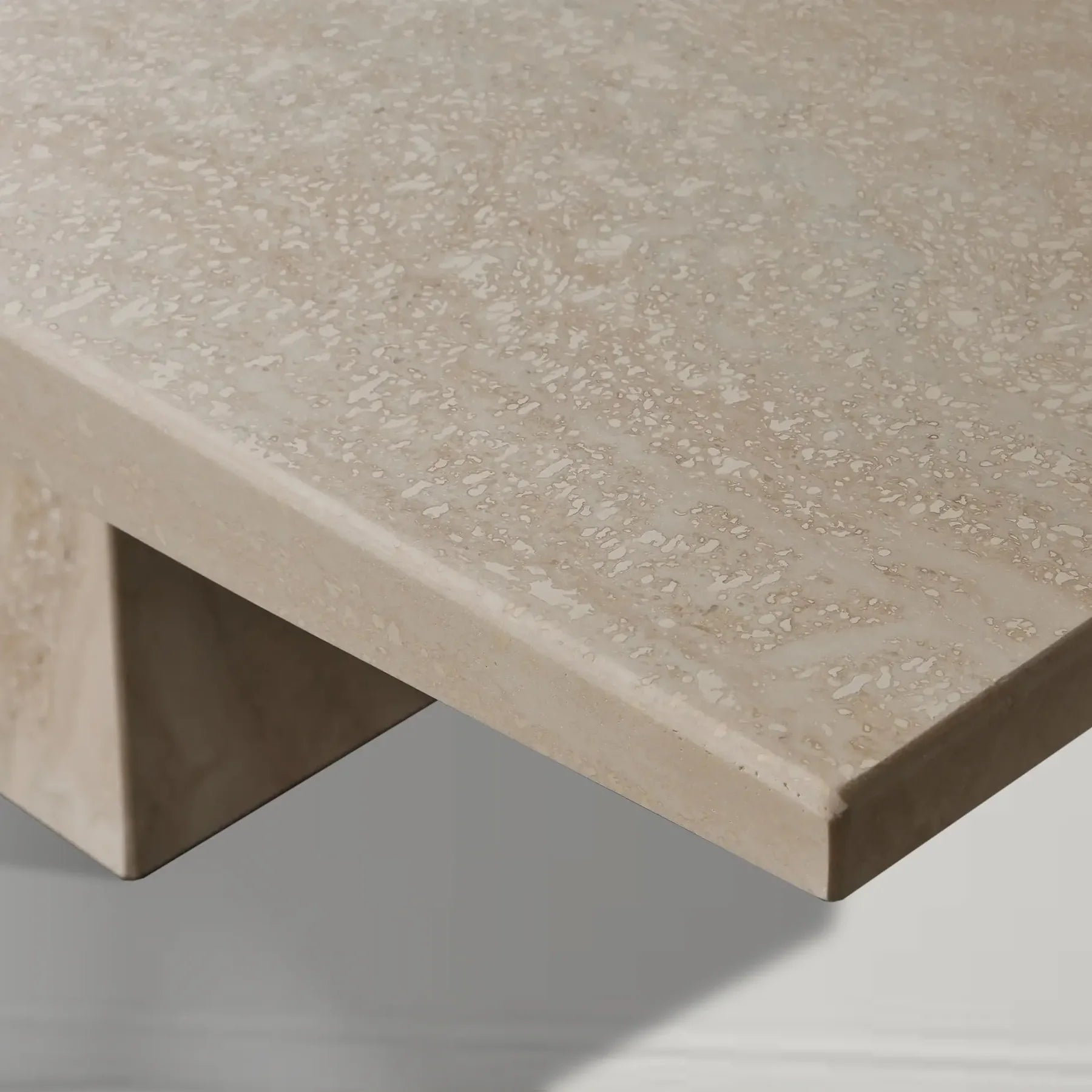 Elara Solid Travertine Pedestal Coffee Table