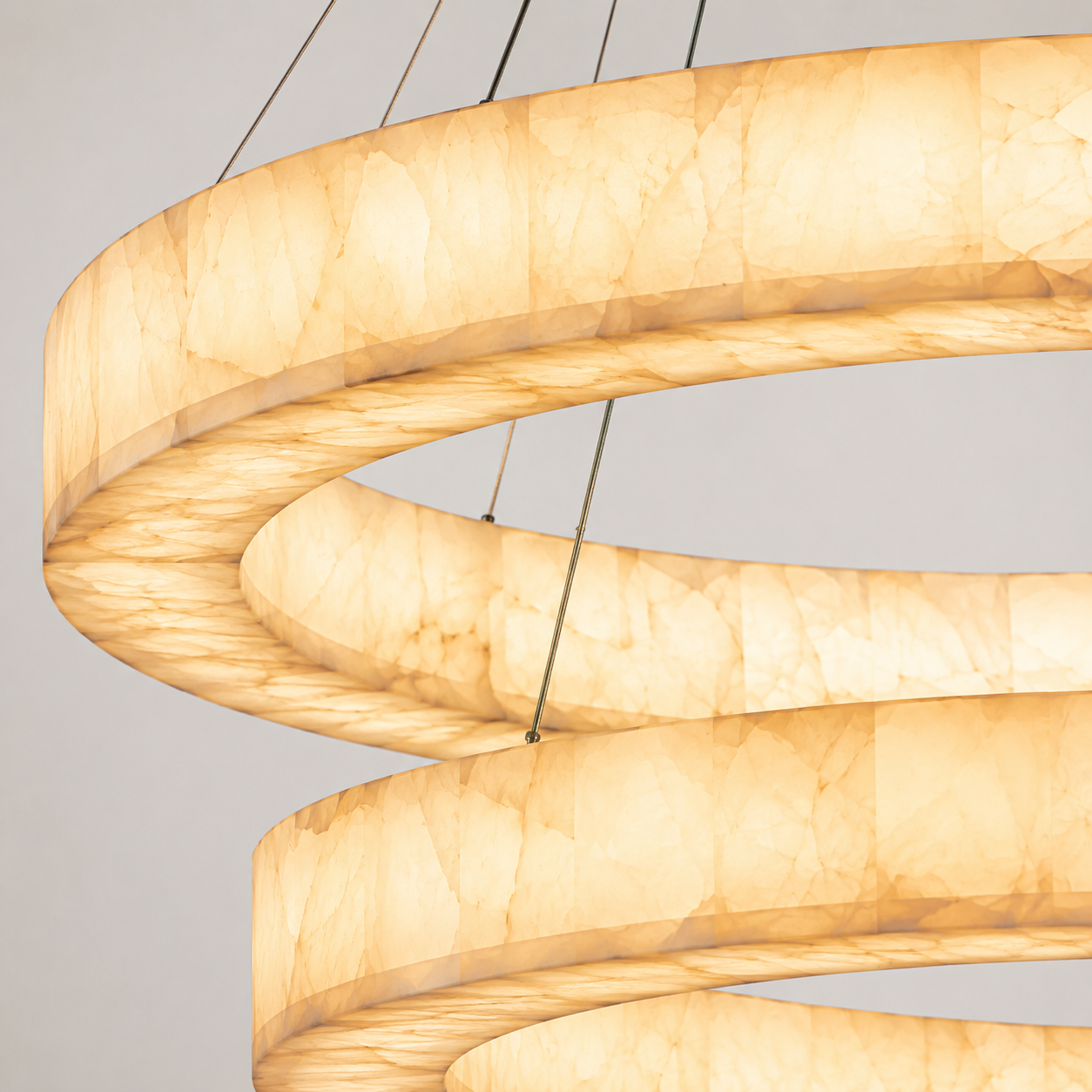 Erater 2-Tier Round Calcite Chandelier 48"