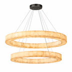 Erater 2-Tier Round Calcite Chandelier 48"