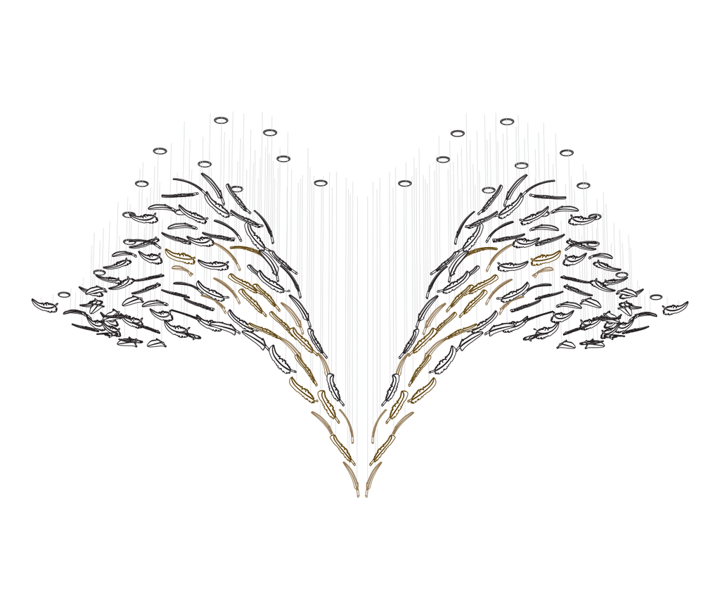 Feather Handblown Glass Chandelier