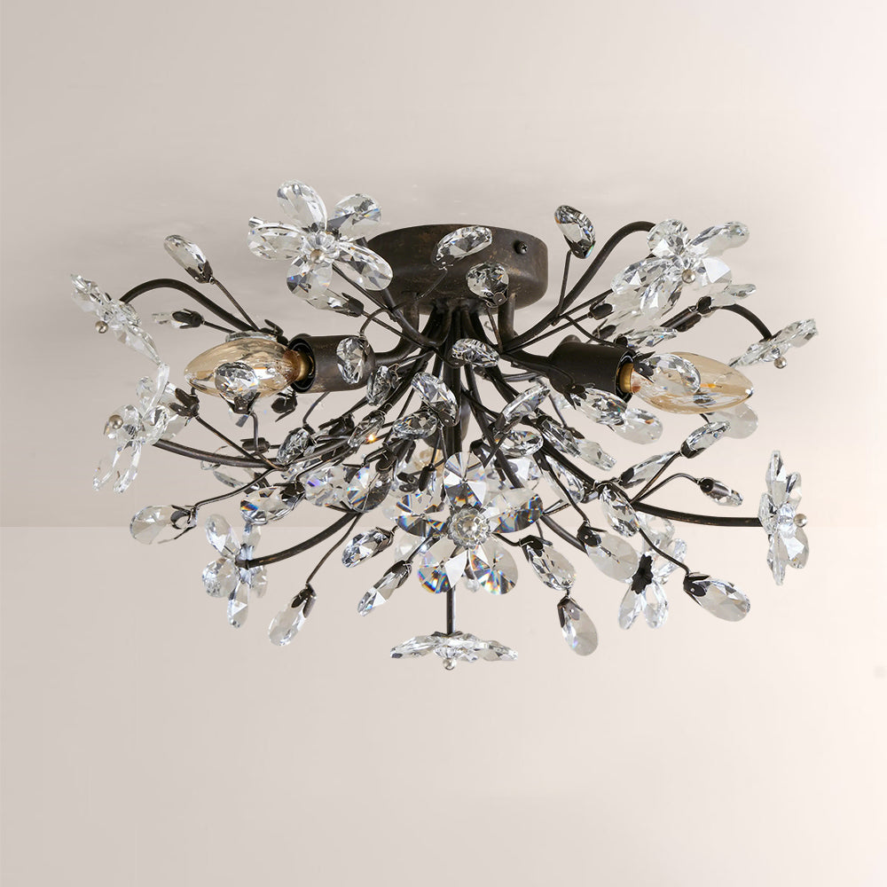 Fiora Crystal Floral Flush Mount