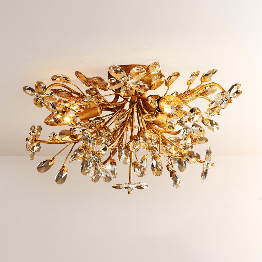 Fiora Crystal Floral Flush Mount