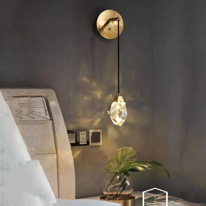 Flash Faceted Crystal Prisms Wall Sconce (Cord)