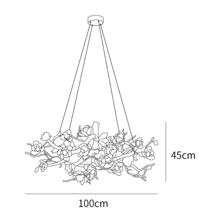 Flower Bloom Branch Brass Chandelier  - kimoylights